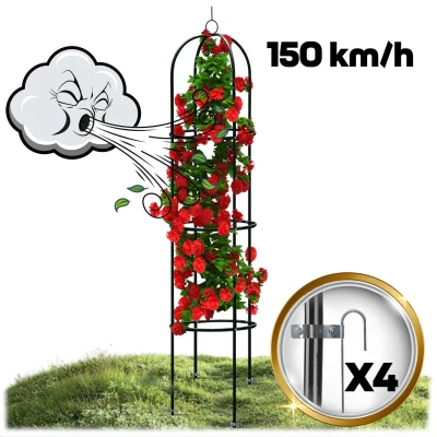 Plonos PL-992 Zahradní kovová opora pro popínavé rostliny 200 cm, černá