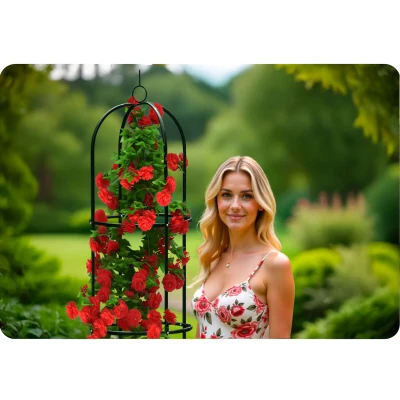Plonos PL-992 Zahradní kovová opora pro popínavé rostliny 200 cm, černá