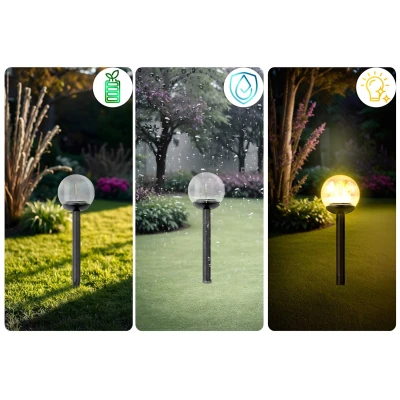 Ilumen 910310 Solárne lampy priehľadná guľa 4 ks