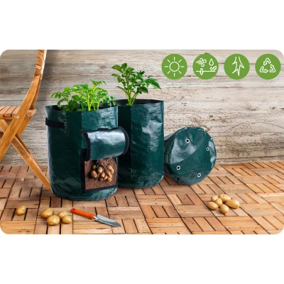 Plonos 496400 Pěstební vak na zeleninu s okénkem 43,3 l, zelený