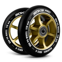 SOKE 803204 Kolesá na kolobežku 110 mm zlaté, 2 ks