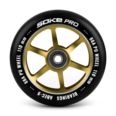 SOKE 803204 Kolesá na kolobežku 110 mm zlaté, 2 ks