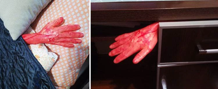 Uřízlá lidská ruka Halloween - dekorace