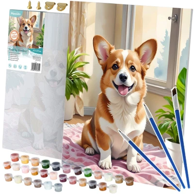 Massido 699001 Obraz malování podle čísel 40x50 cm, Pejsek Corgi