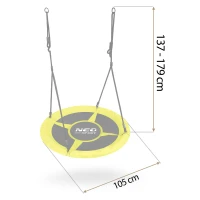 Neo-Sport 1083 Hojdačka Stork's Nest Swing 105 cm, žlto-zelená