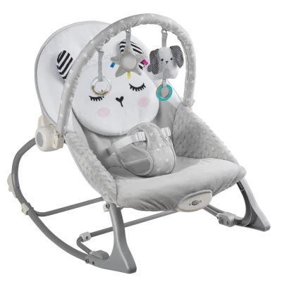 Nukido 705400 Detská hojdacie kreslo s vibráciami - sivá
