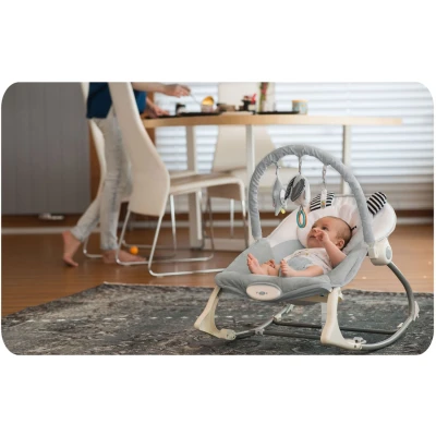 Nukido 705400 Detská hojdacie kreslo s vibráciami - sivá