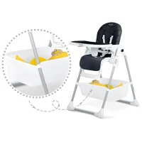 Ricokids 700603 Vysoká stolička Tulo so stolíkom, čierna