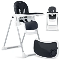Ricokids 700603 Vysoká stolička Tulo so stolíkom, čierna