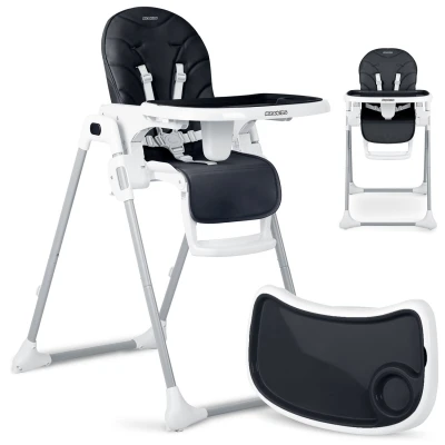 Ricokids 700603 Vysoká stolička Tulo so stolíkom, čierna