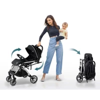 Nukido 716000 Paseo športový kočík, 0-36 mesiacov, 15 kg, čierny
