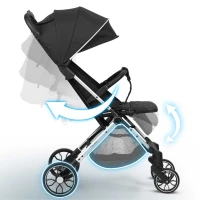 Nukido 716000 Paseo športový kočík, 0-36 mesiacov, 15 kg, čierny