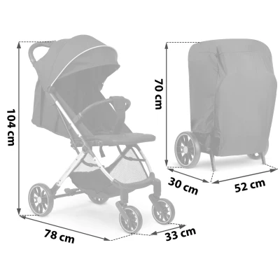 Nukido 716000 Paseo športový kočík, 0-36 mesiacov, 15 kg, čierny
