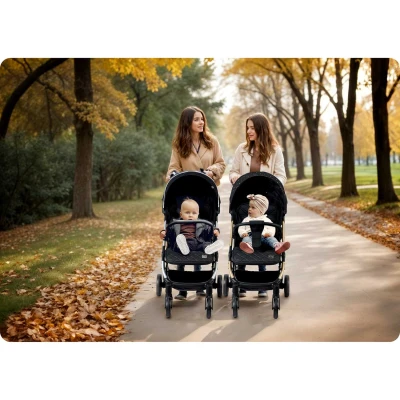 Nukido 716000 Paseo športový kočík, 0-36 mesiacov, 15 kg, čierny