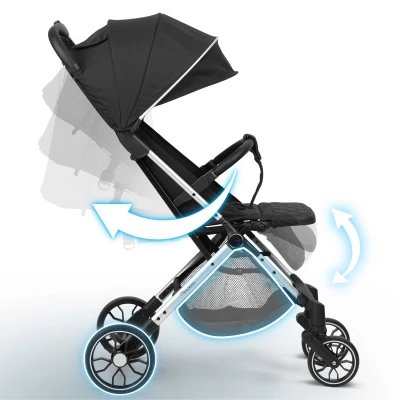 Nukido 716000 Paseo športový kočík, 0-36 mesiacov, 15 kg, čierny