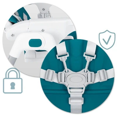 Ricokids 700601 Vysoká stolička Tulo so stolíkom, modrá