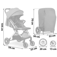 Nukido 716002 Paseo športový kočík, 0–36 mesiacov, 15 kg, tmavošedý