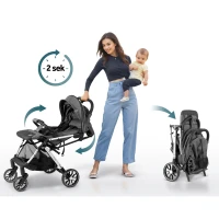 Nukido 716002 Paseo športový kočík, 0–36 mesiacov, 15 kg, tmavošedý