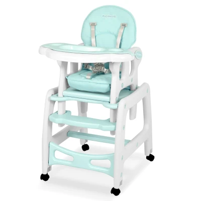 Ricokids 7092 Sinco 5 v 1 vysoká stolička - tyrkysová