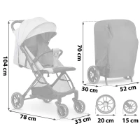 Nukido 716003 Paseo športový kočík, 0-36 mesiacov, 15 kg, svetlo sivý