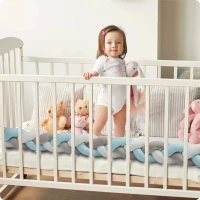 Ricokids 722001 Ochranný pletený mantinel do postýlky 2 m, modro-šedý