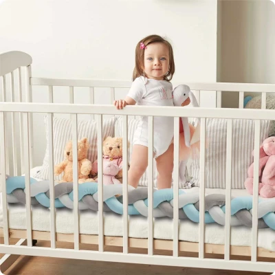 Ricokids 722001 Ochranný pletený mantinel do postýlky 2 m, modro-šedý