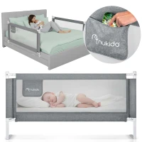 Nukido NK-227 Ochranná zábrana na postel 160 cm, šedá