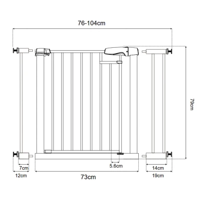 Nukido 718600 Bezpečnostná bránka s magnetickým uzáverom 76-104 cm, biela