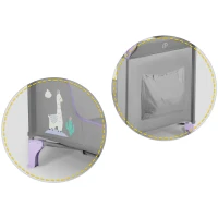 Ricokids RK-240 Cestovní postýlka + matrace a taška, 125 × 65 × 78 cm, šedo-levandulová