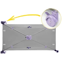 Ricokids RK-240 Cestovní postýlka + matrace a taška, 125 × 65 × 78 cm, šedo-levandulová