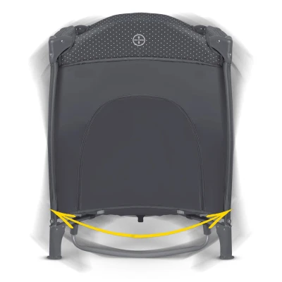 Ricokids RK-242 Cestovná detská postieľka + matrac + taška 125 × 65 × 78 cm, antracitová