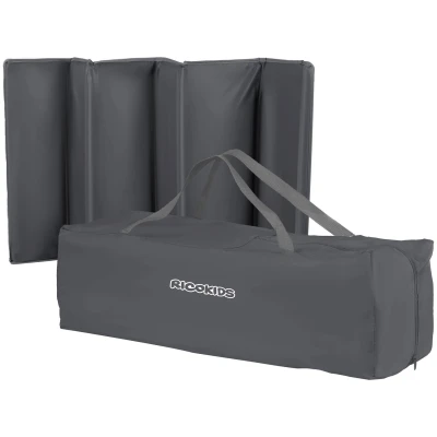 Ricokids RK-242 Cestovná detská postieľka + matrac + taška 125 × 65 × 78 cm, antracitová
