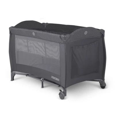 Ricokids RK-242 Cestovná detská postieľka + matrac + taška 125 × 65 × 78 cm, antracitová