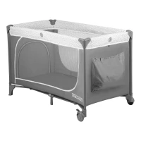 Ricokids RK-241 Cestovná detská postieľka + matrac + taška 125×65×78 cm, sivá