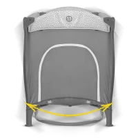 Ricokids RK-241 Cestovná detská postieľka + matrac + taška 125×65×78 cm, sivá