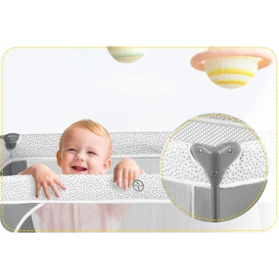 Ricokids RK-241 Cestovná detská postieľka + matrac + taška 125×65×78 cm, sivá