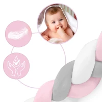 Ricokids 722103 Ochranný mantinel do postieľky 3 m, ružový a sivý