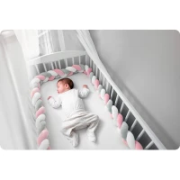 Ricokids 722103 Ochranný mantinel do postieľky 3 m, ružový a sivý