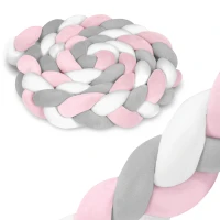 Ricokids 722103 Ochranný mantinel do postieľky 3 m, ružový a sivý