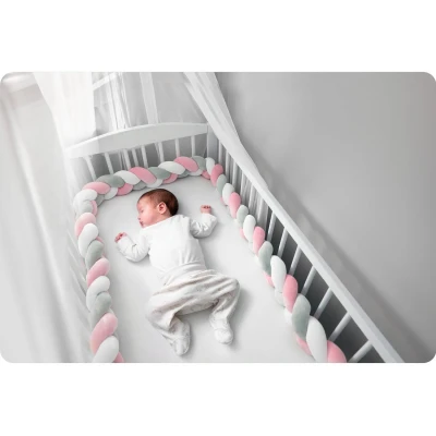 Ricokids 722103 Ochranný mantinel do postieľky 3 m, ružový a sivý