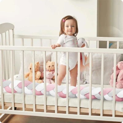 Ricokids 722103 Ochranný mantinel do postieľky 3 m, ružový a sivý