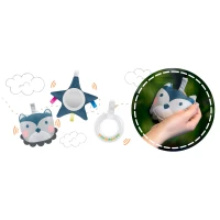 Ricokids 7328 Detská hojdacie kreslo s vibráciami, sivá farba