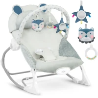 Ricokids 7328 Detská hojdacie kreslo s vibráciami, sivá farba