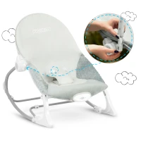 Ricokids 7328 Detská hojdacie kreslo s vibráciami, sivá farba