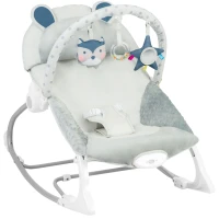 Ricokids 7328 Detská hojdacie kreslo s vibráciami, sivá farba