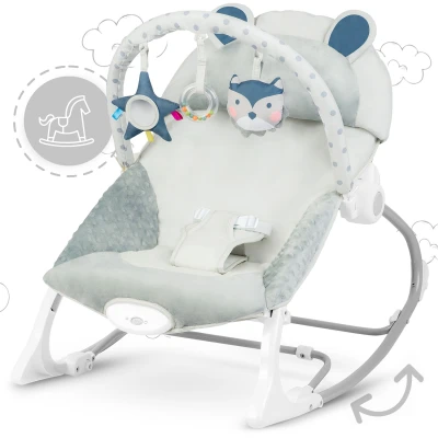 Ricokids 7328 Detská hojdacie kreslo s vibráciami, sivá farba