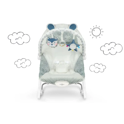 Ricokids 7328 Detská hojdacie kreslo s vibráciami, sivá farba