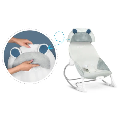 Ricokids 7328 Detská hojdacie kreslo s vibráciami, sivá farba