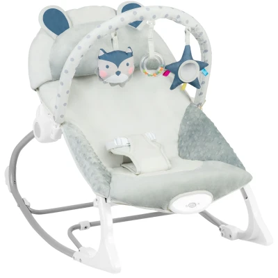 Ricokids 7328 Detská hojdacie kreslo s vibráciami, sivá farba