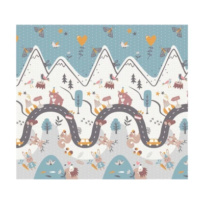 Nukido NK-340 Skladacie penové podložky 200 × 180 × 1 cm, hory
